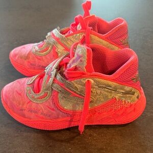 Puma Ball Kids Pink and silver  basketball Sneakers